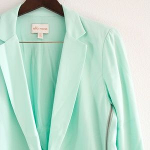 Ella Moss Mint Green Blazer with Side Zippers